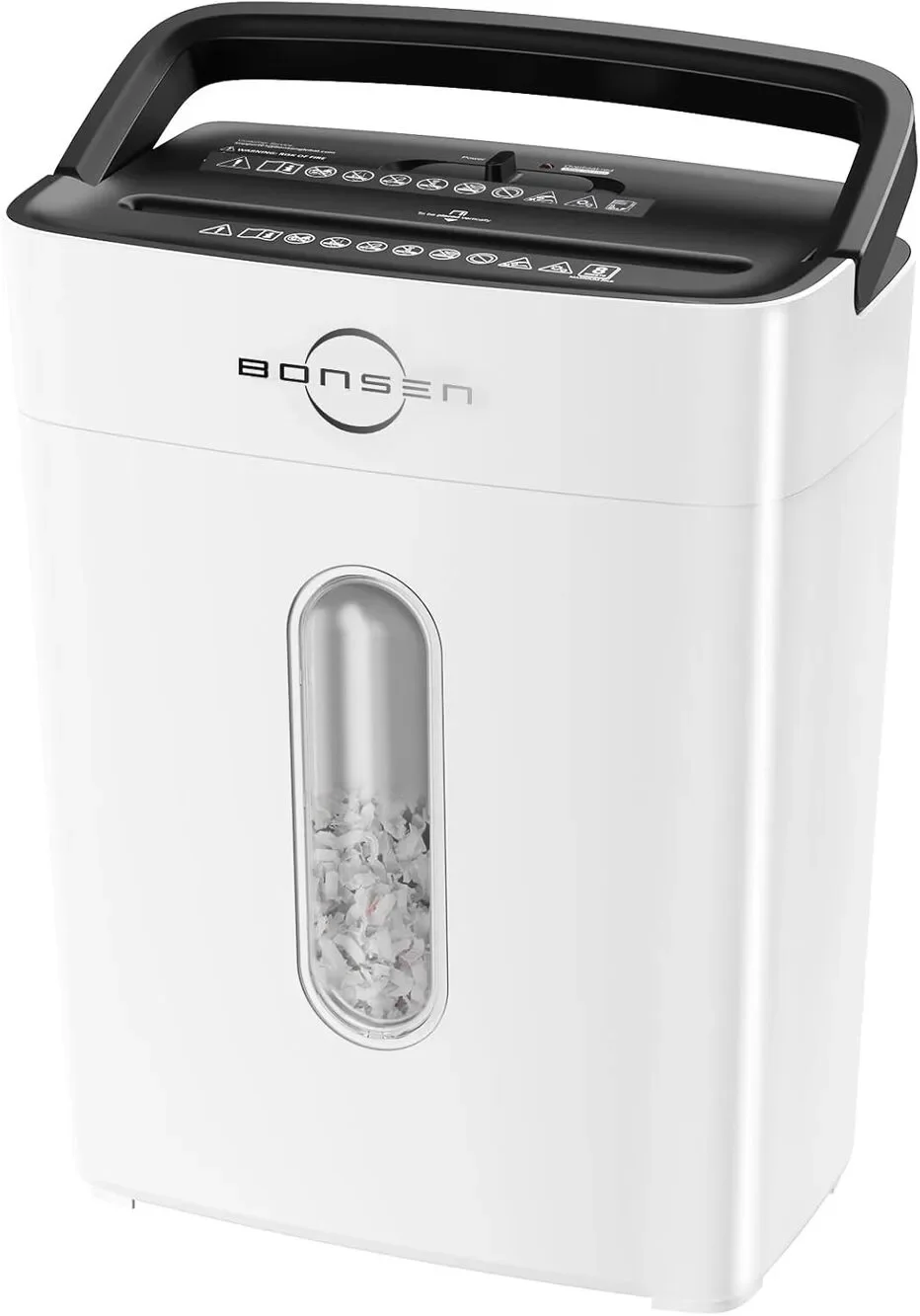 8-Sheet Cross Cut Credit Card Shredder w/ 4 Gal Bin, Small Paper Shredder- White